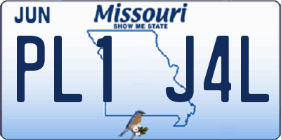 MO license plate PL1J4L