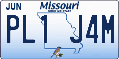 MO license plate PL1J4M