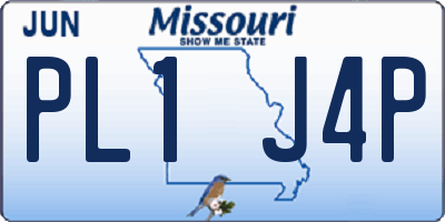 MO license plate PL1J4P