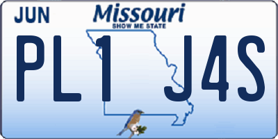 MO license plate PL1J4S
