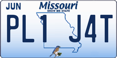 MO license plate PL1J4T