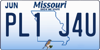 MO license plate PL1J4U