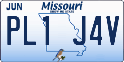 MO license plate PL1J4V