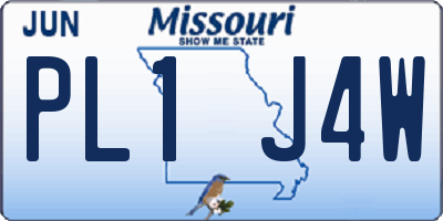 MO license plate PL1J4W
