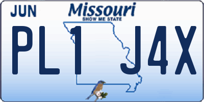 MO license plate PL1J4X