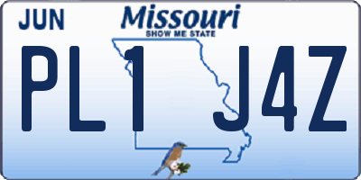 MO license plate PL1J4Z