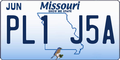 MO license plate PL1J5A