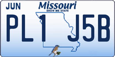 MO license plate PL1J5B