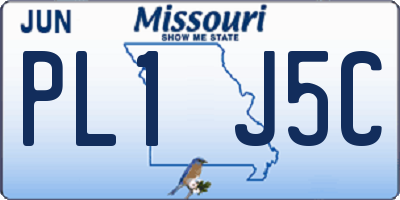 MO license plate PL1J5C