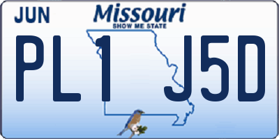 MO license plate PL1J5D