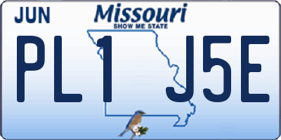 MO license plate PL1J5E