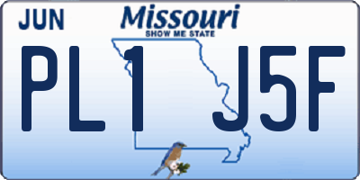 MO license plate PL1J5F
