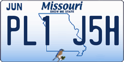 MO license plate PL1J5H