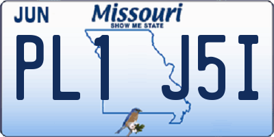 MO license plate PL1J5I