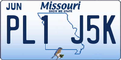 MO license plate PL1J5K