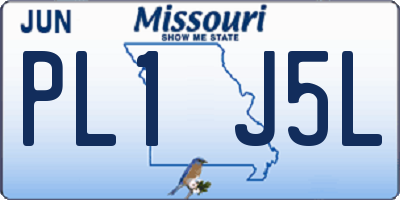 MO license plate PL1J5L