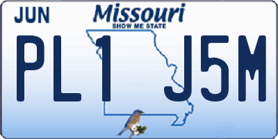 MO license plate PL1J5M