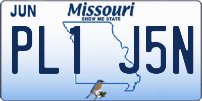 MO license plate PL1J5N