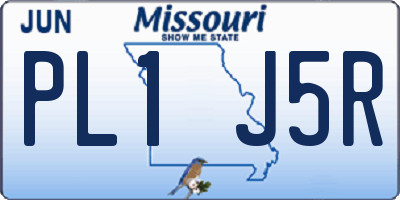 MO license plate PL1J5R