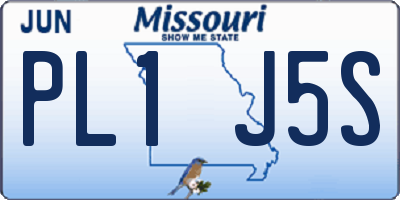 MO license plate PL1J5S