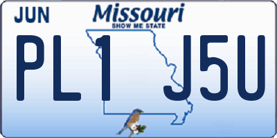 MO license plate PL1J5U