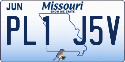 MO license plate PL1J5V