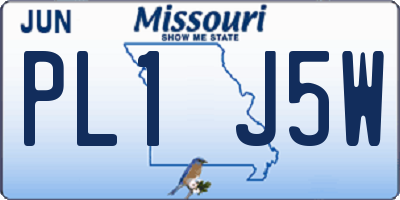 MO license plate PL1J5W