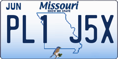 MO license plate PL1J5X