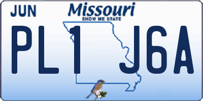 MO license plate PL1J6A