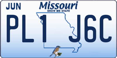 MO license plate PL1J6C