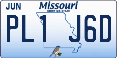 MO license plate PL1J6D