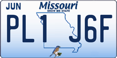 MO license plate PL1J6F