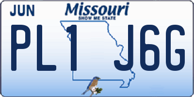 MO license plate PL1J6G