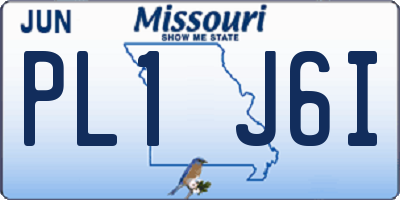 MO license plate PL1J6I