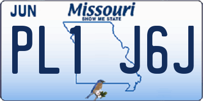 MO license plate PL1J6J