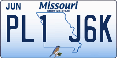MO license plate PL1J6K