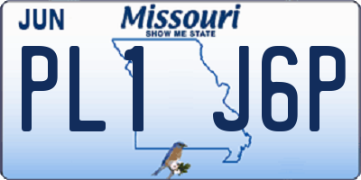 MO license plate PL1J6P