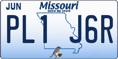 MO license plate PL1J6R