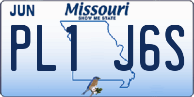 MO license plate PL1J6S