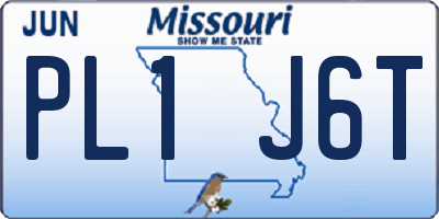 MO license plate PL1J6T