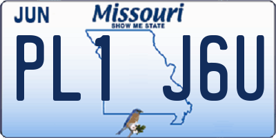 MO license plate PL1J6U