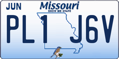 MO license plate PL1J6V