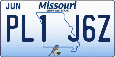 MO license plate PL1J6Z