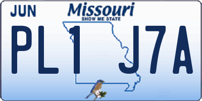 MO license plate PL1J7A