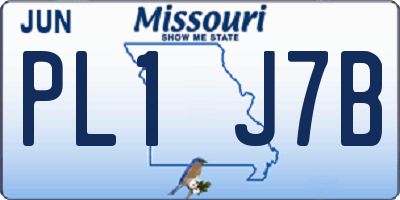 MO license plate PL1J7B