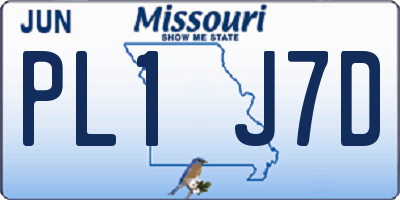 MO license plate PL1J7D
