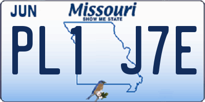 MO license plate PL1J7E