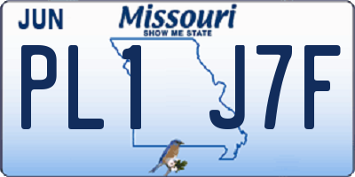 MO license plate PL1J7F