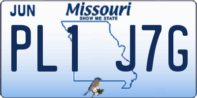 MO license plate PL1J7G
