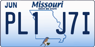 MO license plate PL1J7I